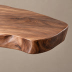 Sculptural Wood Console Table With Twisted V Base For Entryway