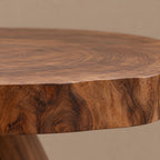 Statement Round Coffee Table With Conical Pedestal Base For Living Room