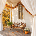 Branch Tip Openwork Log Bench, Rustic Solid Wood Porch Bench with Natural Slab Seat and Bowed Legs