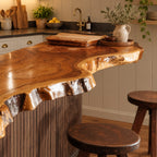 Live Edge Countertop Slab, Solid Wood Kitchen Island Top with Raw Natural Edge, 39 to 79 Inch Bar Top