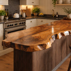 Live Edge Countertop Slab, Solid Wood Kitchen Island Top with Raw Natural Edge, 39 to 79 Inch Bar Top