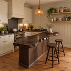 Live Edge Countertop Slab, Solid Wood Kitchen Island Top with Raw Natural Edge, 39 to 79 Inch Bar Top