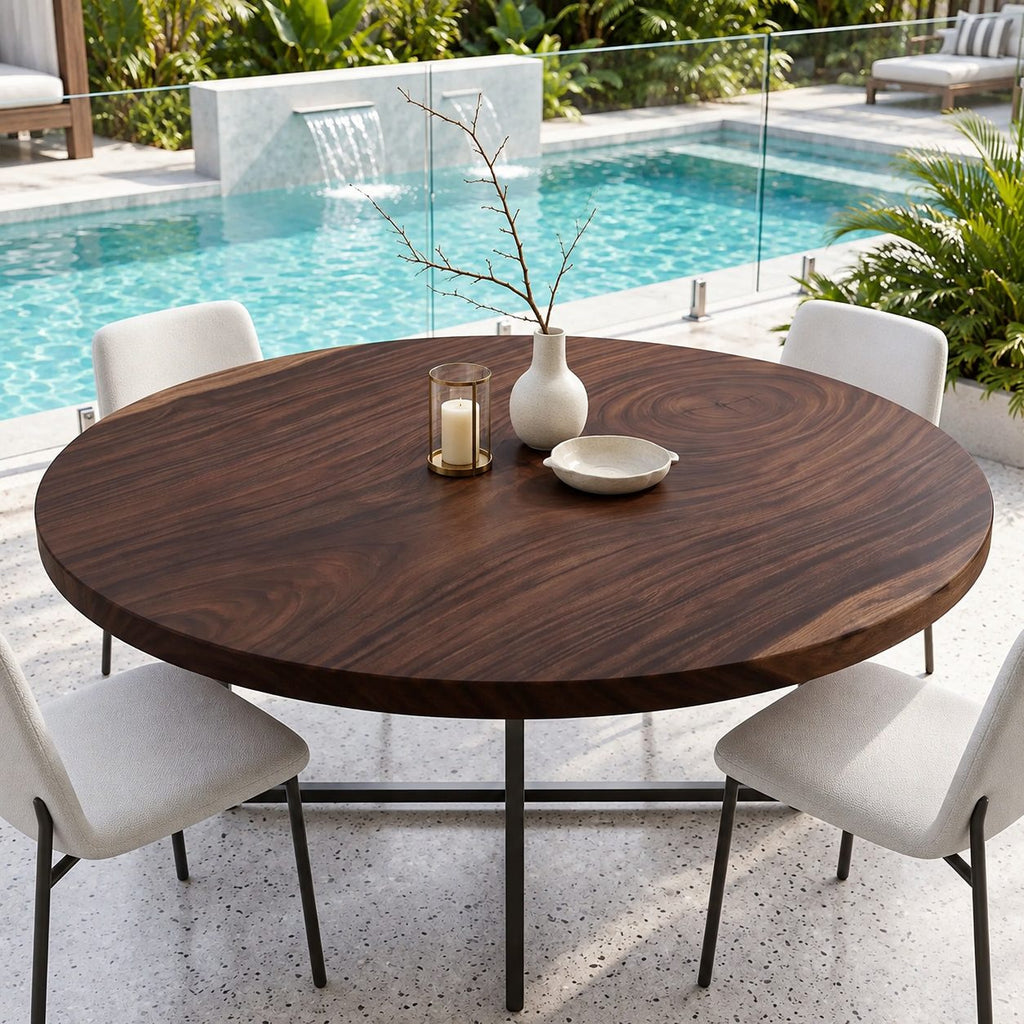 Smooth Rim Round Table Top, Mid Century Solid Wood Dining Tabletop with a Clean Circular Edge, 32 to 59 Inch