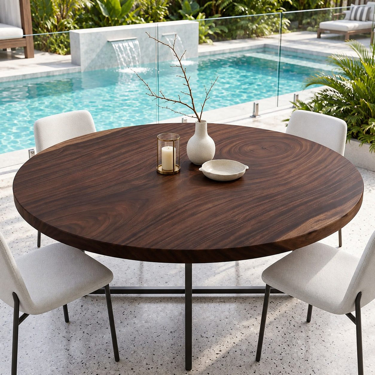 Smooth Rim Round Table Top, Mid Century Solid Wood Dining Tabletop with a Clean Circular Edge, 32 to 59 Inch