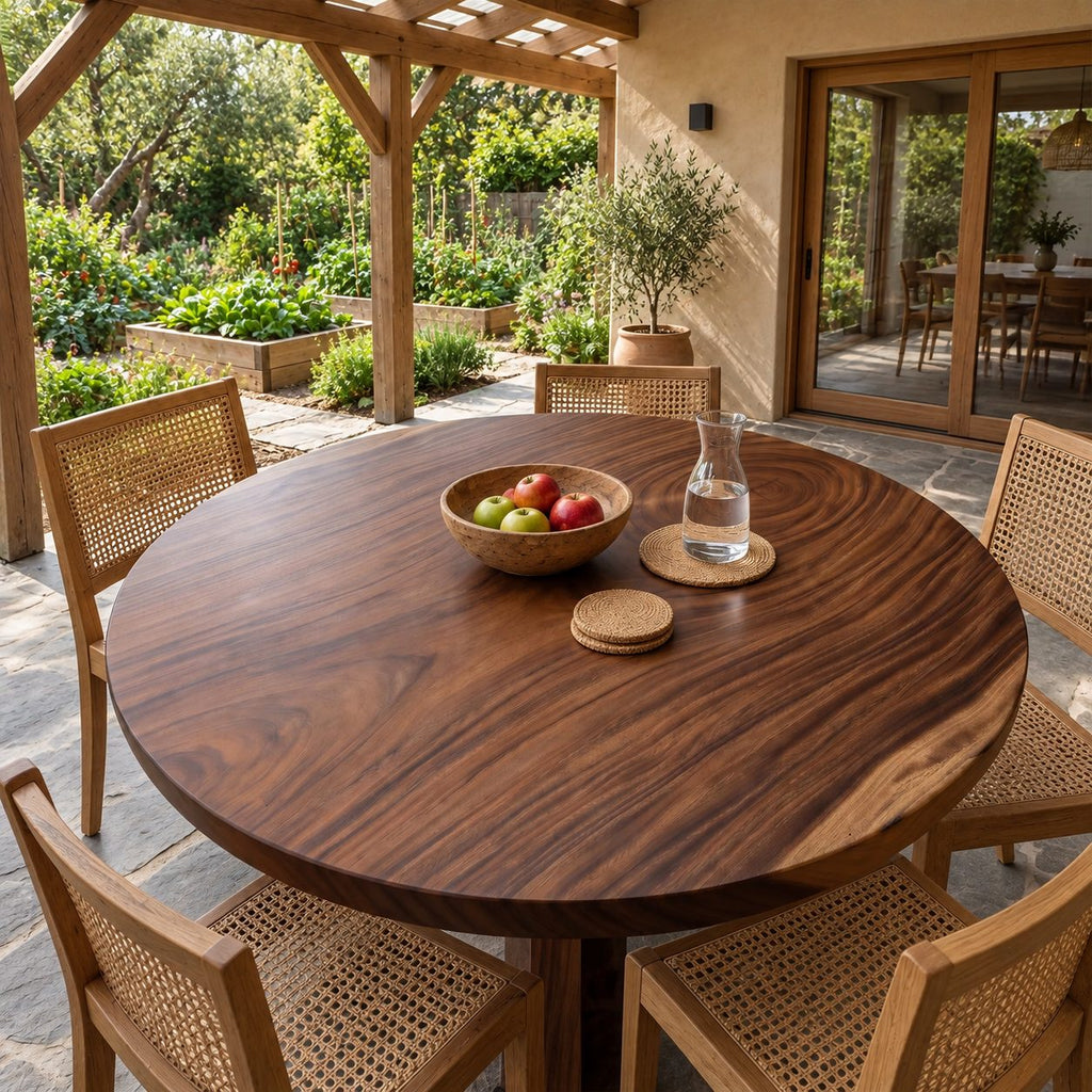 Smooth Rim Round Table Top, Mid Century Solid Wood Dining Tabletop with a Clean Circular Edge, 32 to 59 Inch