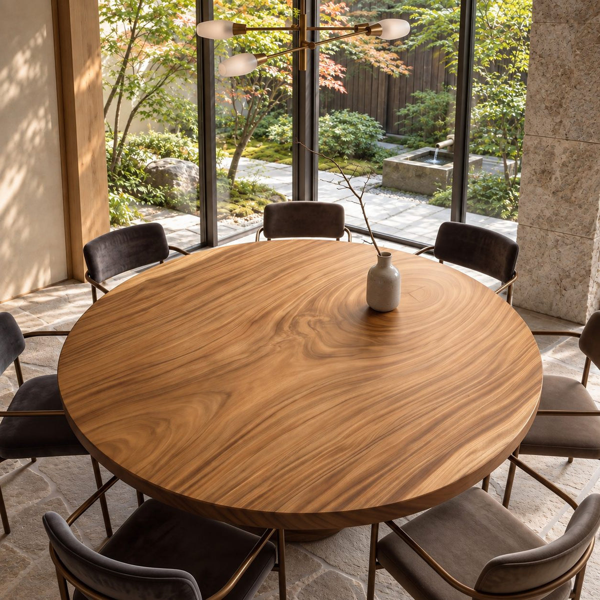 Smooth Rim Round Table Top, Mid Century Solid Wood Dining Tabletop with a Clean Circular Edge, 32 to 59 Inch