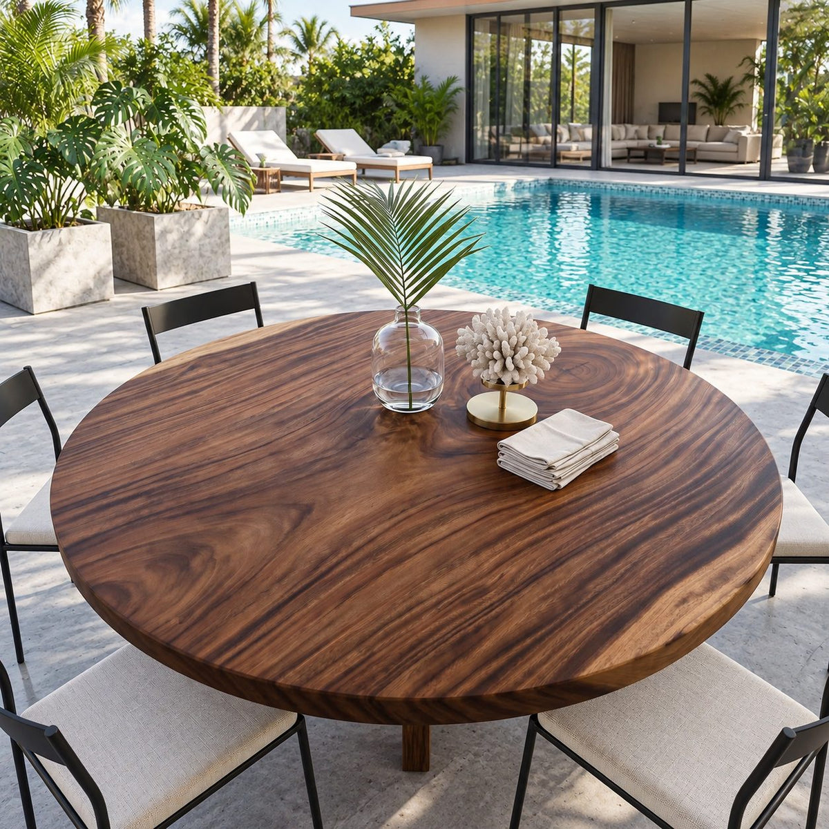 Smooth Rim Round Table Top, Mid Century Solid Wood Dining Tabletop with a Clean Circular Edge, 32 to 59 Inch