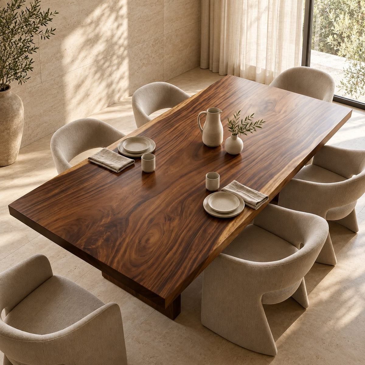 Straight Edge Rectangular Table Top, Mid Century Solid Wood Dining Tabletop, 47 to 83 Inch Long
