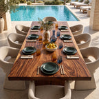 Straight Edge Rectangular Table Top, Mid Century Solid Wood Dining Tabletop, 47 to 83 Inch Long