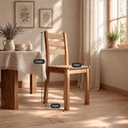 Ladder Back Dining Chair, Solid Wood Farmhouse Side Chair with Three-Slat Back, Rustic Kitchen Chair