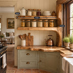 Live Edge Kitchen Shelf on Curved Post, Two Tier Solid Wood Pantry Wall Shelf for Window Corners