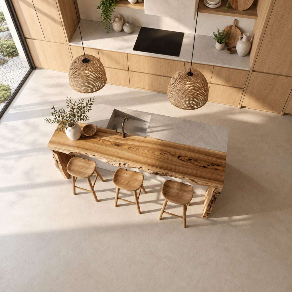 Waterfall Live Edge Island Panel, Sold Per Slab, Solid Wood Countertop or Island End Panel, 47-100 Inch