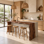 Waterfall Live Edge Island Panel, Sold Per Slab, Solid Wood Countertop or Island End Panel, 47-100 Inch
