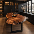Burl Live Edge Kitchen Island Countertop, Wide Free-Form Solid Wood Slab Top for Cooktop Island, 47-100 Inch