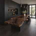 Swirl Grain Live Edge Kitchen Island Top, Wide Flowing Solid Wood Slab for Bar Seating, 47-100 Inch