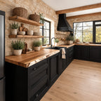 Bark Textured Live Edge Kitchen Countertop, Rustic Solid Wood Slab for Farmhouse Sink Wall, 47-100 Inch