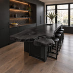 Lobed Burl Live Edge Island Countertop, Free-Form Solid Wood Slab with Rounded Overhang, 47-100 Inch