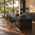 Scalloped Overhang Live Edge Island Top, Swirl Grain Solid Wood Countertop for Bar Seating, 47-100 Inch