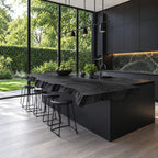 Sculptural Thick Edge Kitchen Island Top, Hand-Chiseled Live Edge Solid Wood Bar Slab, 47-100 Inch