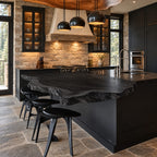 Overhang Bar Live Edge Kitchen Island Countertop, Solid Wood Breakfast Bar Slab Top 47-100 Inch