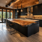 Bar Ledge Live Edge Countertop for Kitchen Island, Long Solid Wood Seating Slab 47-100 Inch