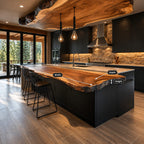 Bar Ledge Live Edge Countertop for Kitchen Island, Long Solid Wood Seating Slab 47-100 Inch