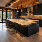 Bar Ledge Live Edge Countertop for Kitchen Island, Long Solid Wood Seating Slab 47-100 Inch