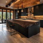 Bar Ledge Live Edge Countertop for Kitchen Island, Long Solid Wood Seating Slab 47-100 Inch