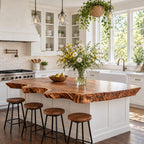 Scalloped Cove Live Edge Kitchen Countertop, Wide Solid Wood Island Top 30-71 Inch