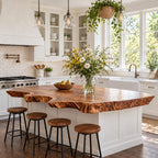 Scalloped Cove Live Edge Kitchen Countertop, Wide Solid Wood Island Top 30-71 Inch