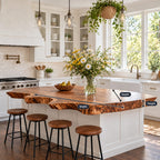 Scalloped Cove Live Edge Kitchen Countertop, Wide Solid Wood Island Top 30-71 Inch