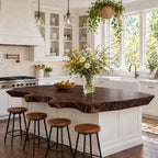 Scalloped Cove Live Edge Kitchen Countertop, Wide Solid Wood Island Top 30-71 Inch