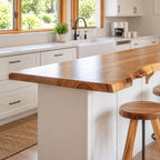 Breakfast Bar Live Edge Island Countertop, Solid Wood Seating Overhang Top 24-71 Inch