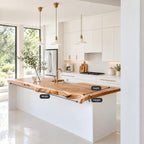 Minimalist Live Edge Kitchen Island Countertop, Solid Wood Top with Soft Wavy Edge 24-71 Inch