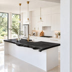 Minimalist Live Edge Kitchen Island Countertop, Solid Wood Top with Soft Wavy Edge 24-71 Inch