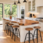 Knotted Live Edge Kitchen Countertop with Sink Cut-Out, Solid Wood Island Top 24-71 Inch