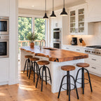 Knotted Live Edge Kitchen Countertop with Sink Cut-Out, Solid Wood Island Top 24-71 Inch