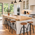 Knotted Live Edge Kitchen Countertop with Sink Cut-Out, Solid Wood Island Top 24-71 Inch