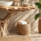 Tree Trunk Bathroom Vanity 30-80 Inch, Driftwood Root Base Freestanding Live Edge Vanity Table