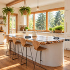 Spalted Grain Live Edge Kitchen Island Countertop, Solid Wood Top with Crusty Natural Edge 24-71 Inch