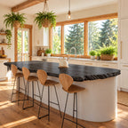 Spalted Grain Live Edge Kitchen Island Countertop, Solid Wood Top with Crusty Natural Edge 24-71 Inch