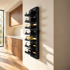 Live Edge Board Wine Rack with Stacked Bottle Ledges, Vertical Wall Mounted Solid Wood Wine Holder