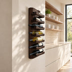 Scooped Cradle Wine Rack Panel, Vertical Solid Wood Wall Board Holding Bottles Neck Out, Kitchen Wine Storage