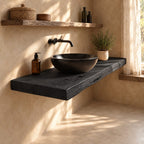 Floating Bathroom Vanity Top 16-48 Inch, Thick Rustic Wood Plank Wall Counter for Vessel Sink