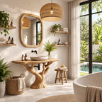 Rounded Top Tree Bathroom Vanity 40-70 Inch, Single Trunk Branching Into Many Arms on a Root Foot