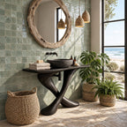 Twisted X Base Bathroom Vanity 44-48 Inch, Sculpted Crossed Leg Solid Wood Console with Slim Top