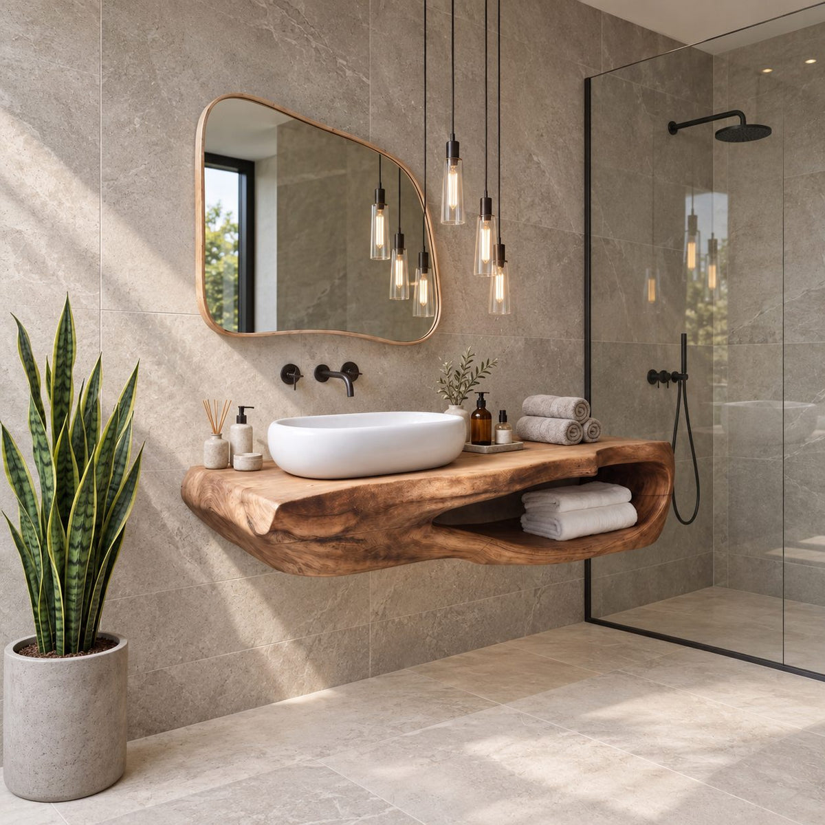 Carved Hollow Floating Bathroom Vanity 20-60 Inch, Sculpted Solid Wood Wall Unit with Oval Towel Opening
