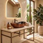 Canoe Shaped Wooden Vessel Sink with Knotty Burl Exterior and Sealed Interior, Solid Wood Basin Bowl