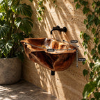 Root Burl Wall Mounted Wooden Sink, Deep Rugged Solid Wood Wall-Hung Bathroom Basin 20-39 Inch