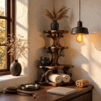 Knotted Branch Corner Bathroom Organizer, Three Tier Solid Wood Tree Stand for Counter Corners